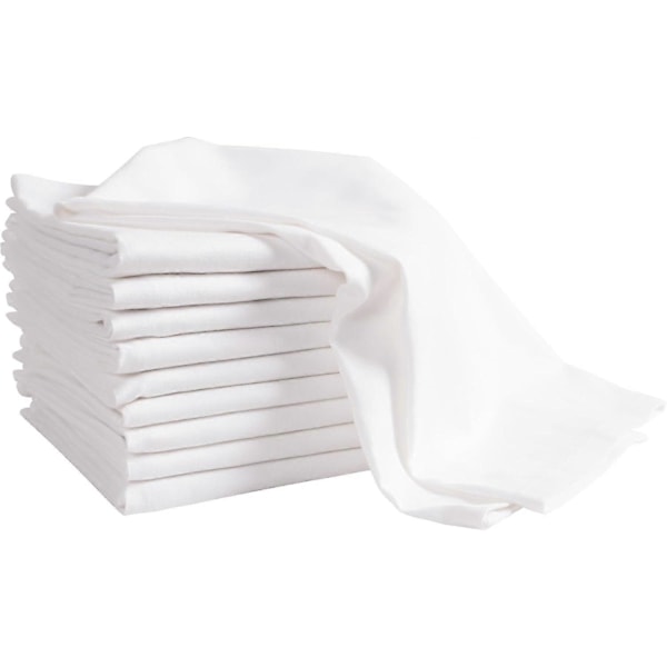 Vita Köksdukar, 10-pack, 100% Bomull - 50 x 76 cm, Mjuka och Funktionella