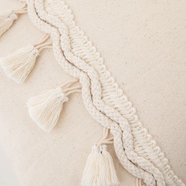 Tofsprydnad Kuddfodral 45x45cm Boho Dekor för Soffa Utan Kärna Beige