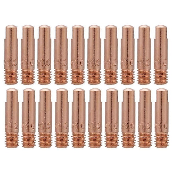 20 st Koppar Kontaktrör Munstycke för 15AK MIG/MAG Svetspistol Förbrukningsmaterial 1.0mm