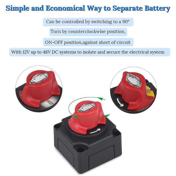 12-48V Batteriisolator - Batterifrånskiljare - Brytare