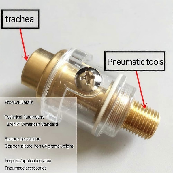 Pieces Mini Oljare, Pneumatiska Tillbehör, Pneumatisk Oljare, Inline Oljare, Pneumatisk Maskinsmörjare, för Pneumatiskt Verktyg 1/4 tum NPT Mini för Inline O