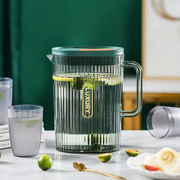 Liter glaskaraff, vattenkaraff, glaskaraff, vattenkanna, dryckeskanna
