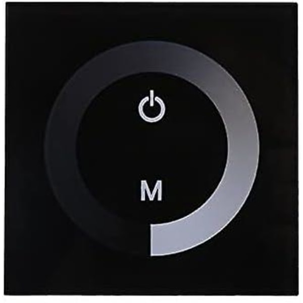 DC 12-24V LED Touch Väggkontrollpanel med Justerbar Ljusstyrka Dimmer (Färg: Svart)