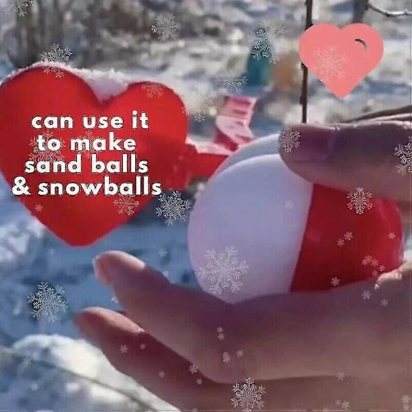 4-pack Snöbollstänger, Vinter Snöboll Maker Leksak, Snöboll Press, Snöbollstänger Hjärta Formad Snöboll