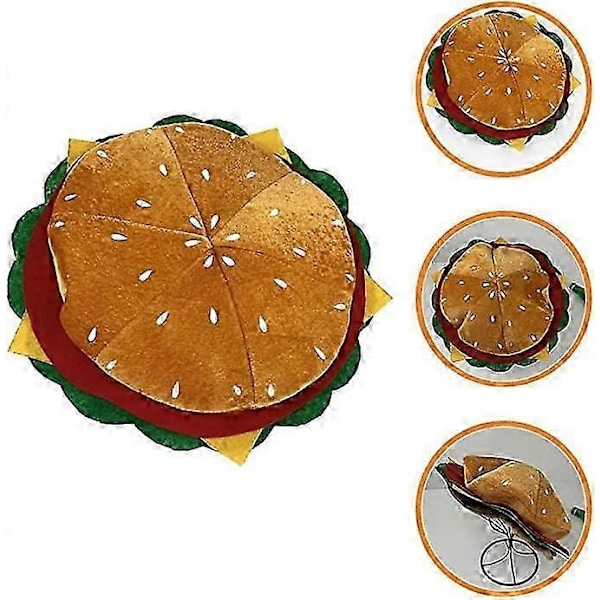 Rolig Burger Hatt Snabbmat Hattar Plysch Kostymtillbehör Halloween Jul Party Dekorationer