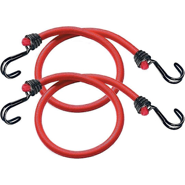 3020EURDAT Expanderband med Krokar [Expanderbar 2-pack] [Omvänd Krok] - Idealisk för Att Bära Föremål, Packning, Camping, Röd, 60cm