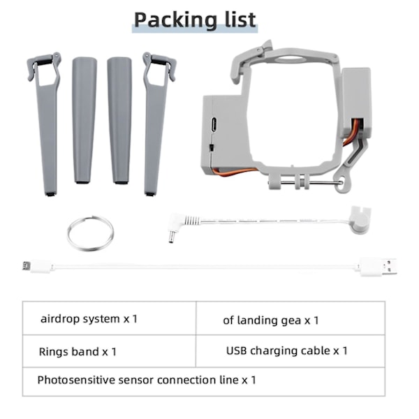 Airdrop-system för DJI Air 2s drönare, förslag på leveransapparat, dispenser, kastare