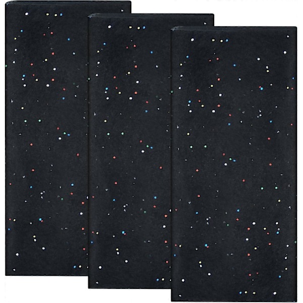 Glitter Silkespapper för Inslagning 50x66cm Svart Silkespapper Ark för Förpackning Blommor Julklapp 10 Ark