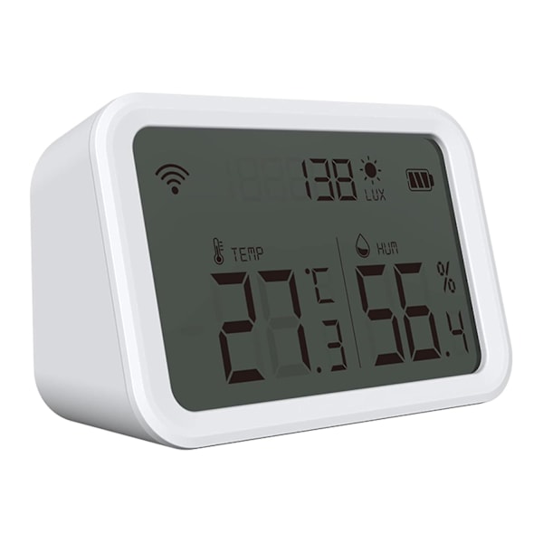 Smart Temperatur- och Luftfuktighetssensor Zigbee Trådlös Hygrometer Termometer med APP-Varningar och Exportdata för Växthus Vinkällare Zigbee Hub Krävs