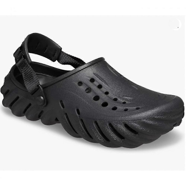 Unisex Klassiska Echo Clog Platform Skor Slip On Sandaler Tjock Sula Slide Skor black M8W10 41 42