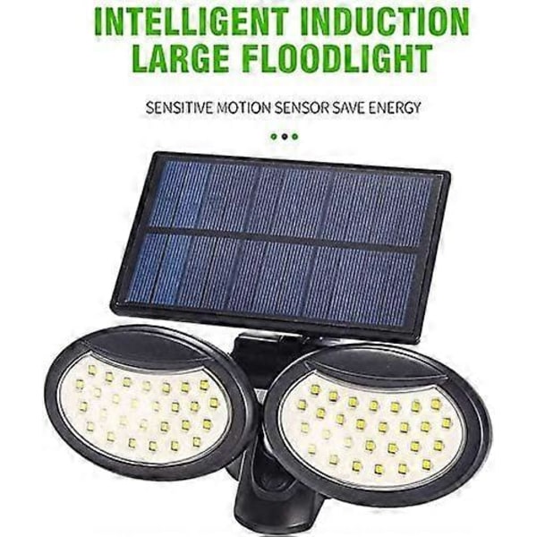 Solar Vägglampa Utomhus, 56 LED Vägglampa Solar Säkerhet Utomhus Elektroluminescens Solar Rörelsesensor Lampor-IP65 Vattentät Säkerhet Solar Säkerhet Fo