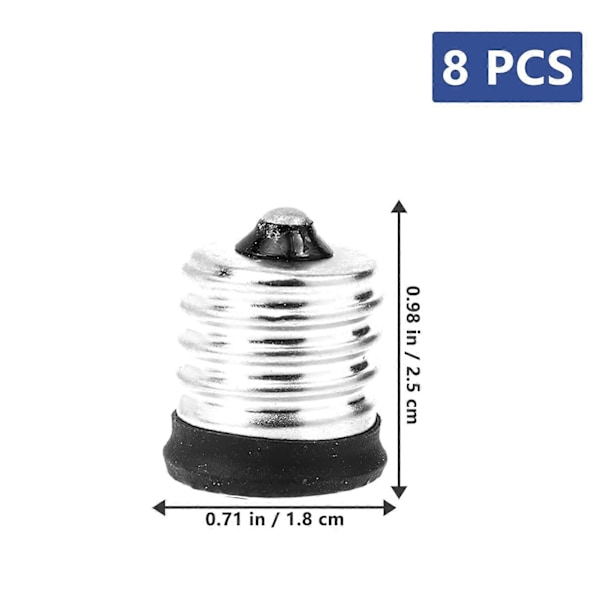 LED-ljusadapter - 8 st Lamphållarkonverterare Glödlampssockeladapter Glödlampshållare Tillbehör (E17 till E14)