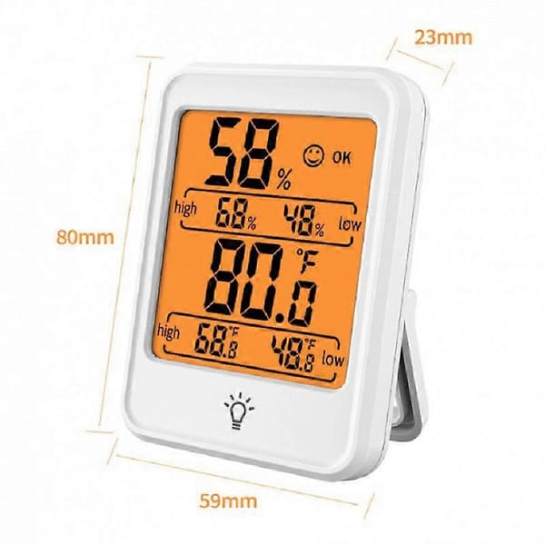 Digital rumstermometer inomhus hygrometer termometer, Max/Min-registreringar