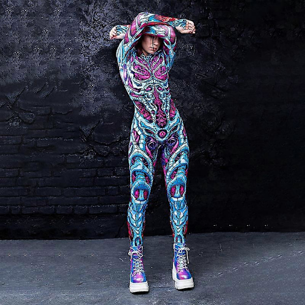 Alien-tema Kostym för Kvinnor - Perfekt för Sci-Fi Halloween &amp; Julfester_Active L