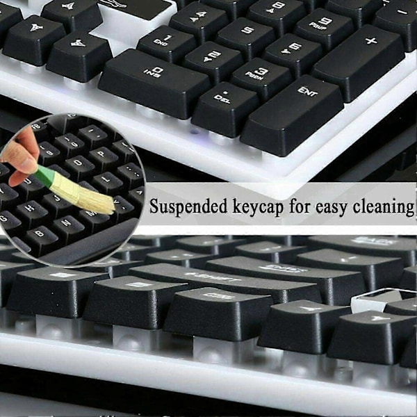 1 Set G21 Trådbundet Tangentbord Känsligt Plug Play ABS RGB Bakgrundsbelysning 1600dpi Mus för Dator