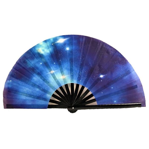 Craft Fan Bambu Nylon-tyg Vikbar Hand Fan Dan