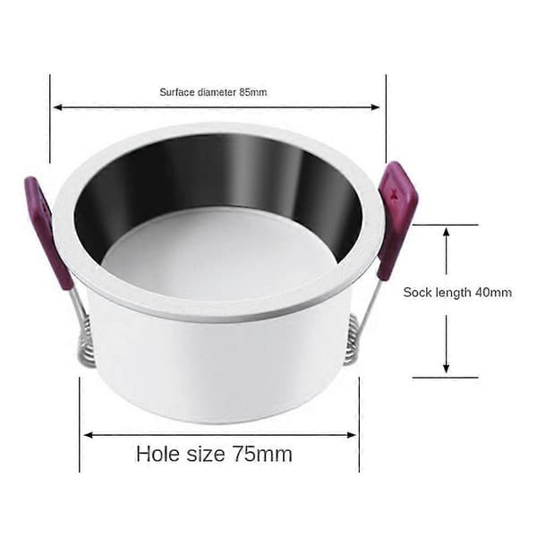 Djup Dold Antireflex Dimbar LED Downlight Varmt Ljus 3000k