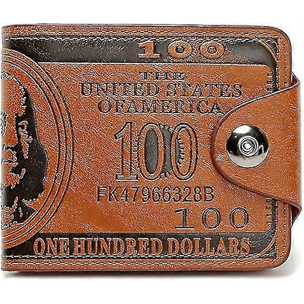 Nyhet Herr 100 US Dollar Sedel Plånbok Säker Börs med Magnetspänne.