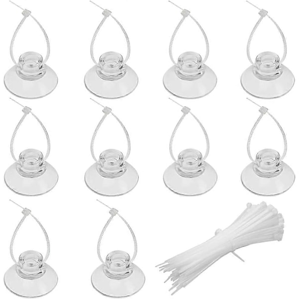 20-pack Akvarium Sugkoppar och 20 stycken Justerbara Buntband Kablar Set Akvarium Verktyg