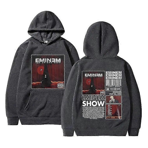 SJJYV Hip Hop Rapper Eminem The Eminem Show Album Grafik Hoodie Vår Höst Herr Oversized Sweatshirt Herr Streetwear Man Hoodies Svart XL