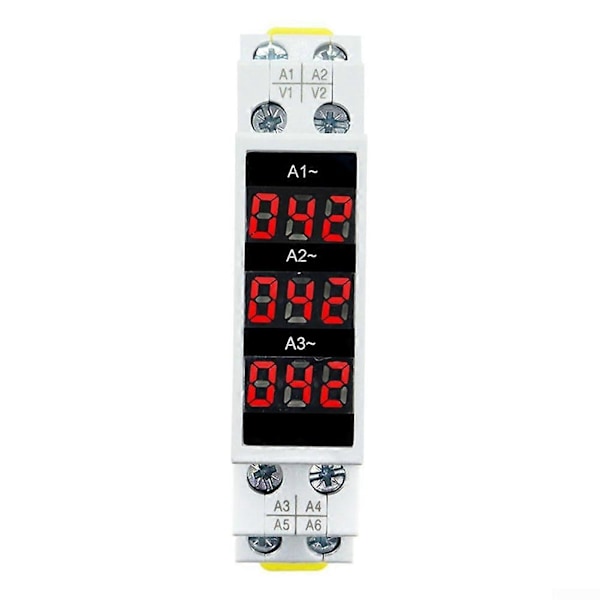 Trefas Din-skena Amperemeter, 3-siffrig Trefasdisplay, 3-fas Digital Display, Modulär Strömmätare Indikator