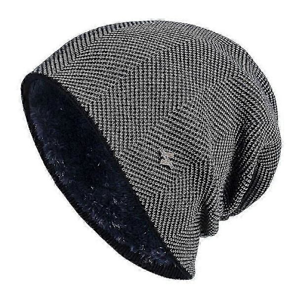Herr Vinter Varm Mössa Vuxen Stickad Casual Beanies Bomull Ullhattar