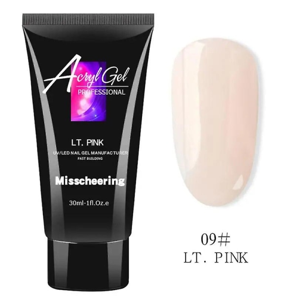 30ml Misscheering Nail Crystal Gel Polish Extension Gel Färgglad Building Crystal Polish För Akryl Gel LT.PINK