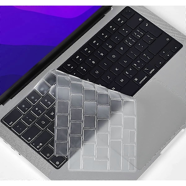 Premium Ultratunt tangentbordsskydd för 2023 2022 2021 Apple MacBook Pro 14\" Modell Tangentbordslayout Skyddsfilm - Klar