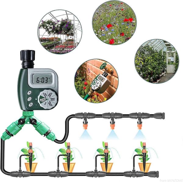 Vattentimer, Automatisk bevattningskontroller för utomhusbruk Elektronisk slangtimer för sprinkler, Flera program (C)