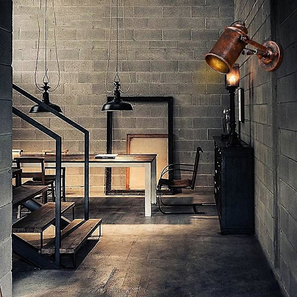 Industriell Vägglampa Retro Vägglampa Inomhus Bondgårdsbelysning, Retro Vägglampa Sänglampa E27 Sockel