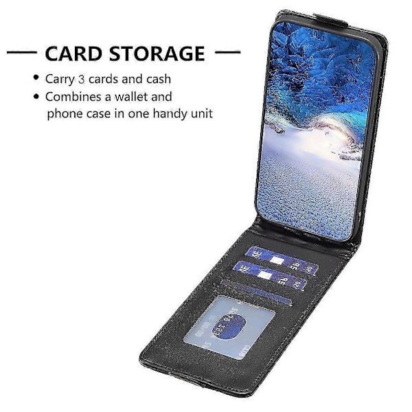 Smartphonefodral för Nokia C32, Vertikalt Flip Ställ Kortplatser Präglat Läder Telefonskal