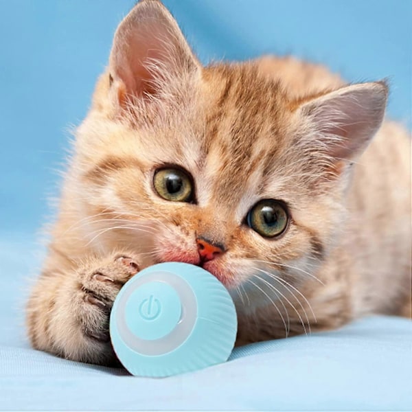 Smart Interaktiv Kattboll, Smart Interaktiv Kattleksak, 360 Graders Självroterande Kattboll, Smart USB Uppladdningsbar Kattboll