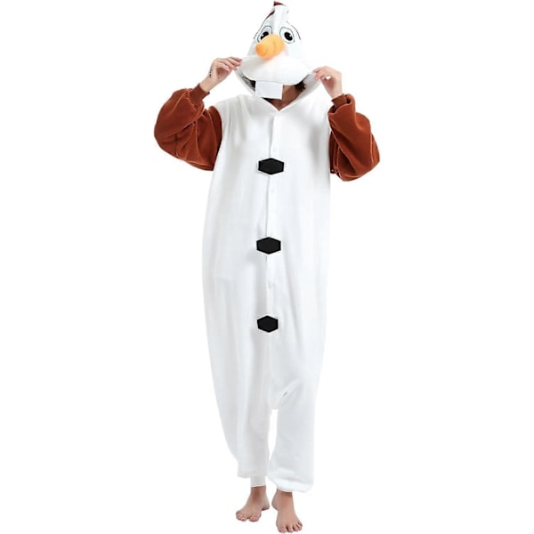 Unisex Vuxen Onesie Pyjamas Djur Heldräkt Halloween Kostym Jul Sovkläder Jumpsuit Olaf X-Large