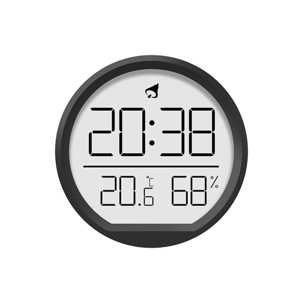 Smal magnetisk termometer och hygrometer med väggmonterad elektronisk klockfunktion