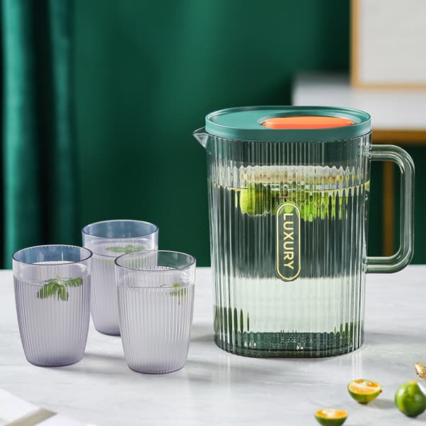 Liter glaskaraff, vattenkaraff, glaskaraff, vattenkanna, dryckeskanna