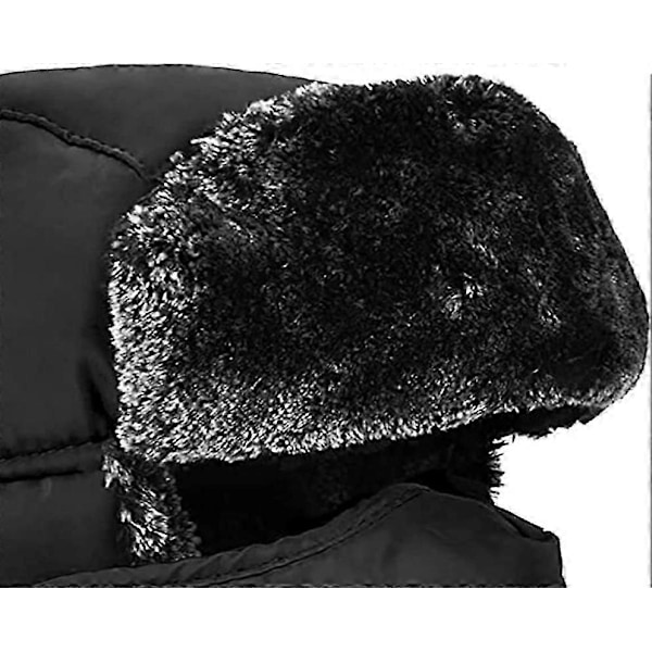 Vinter Varm Kattunge Broderad Vindtät Mask Öronskydd Mössa (svart)