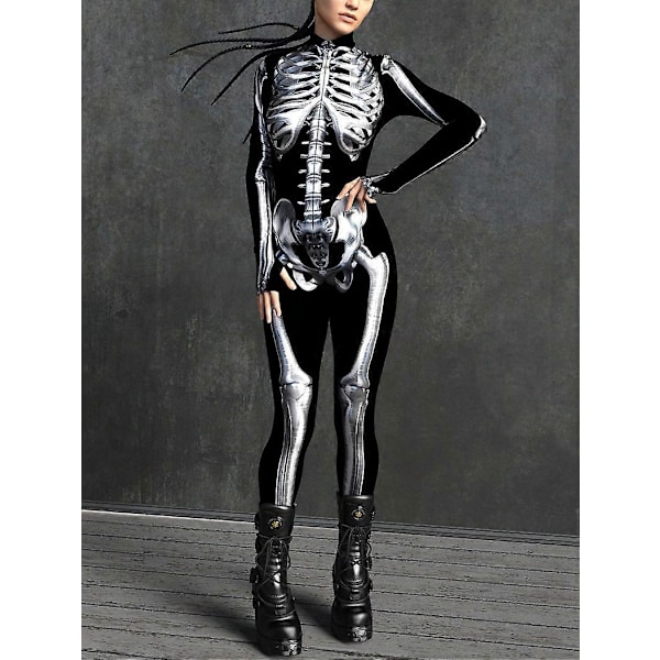 Bästsäljande Skelettdräkt för Kvinnor - Perfekt för Jul, Halloween och Maskeradfester XL