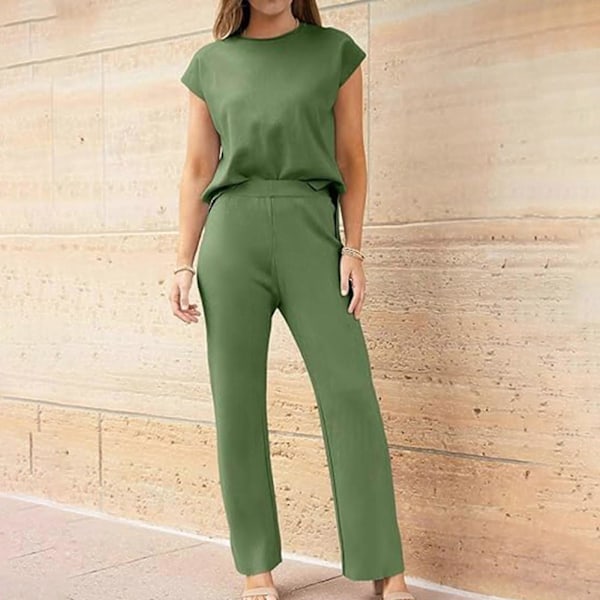 Dam Able Casual Ärmlös Kort Fram Lång Bak Ärmlös Topp Och Byxor Set