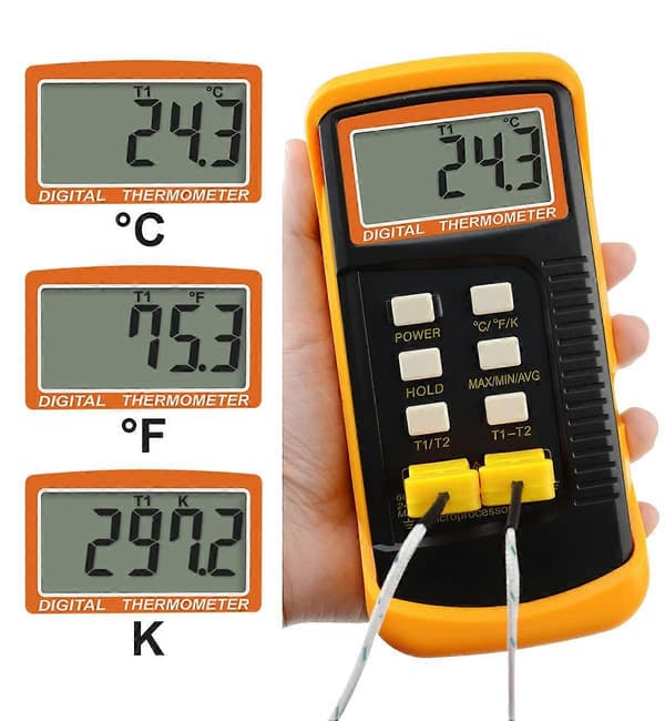 Digital K-Typ Termoelement Termometer (-50~1300C) (Trådbunden och Rostfri)