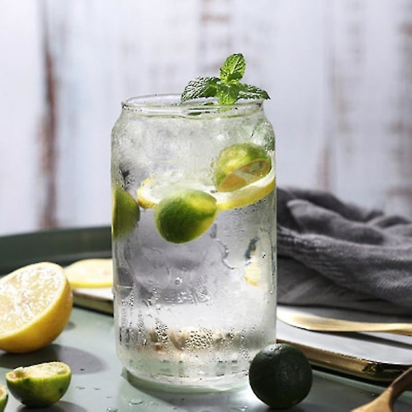 3-delars Set Kreativ Värmebeständig Glas Vattenkopp Burk Mjölk Te Kaffe Sugrör Kopp Cocktailglas