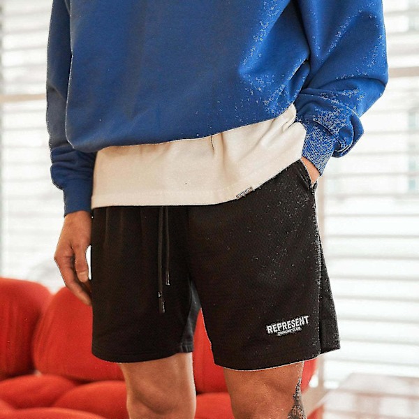 2022 Nya Sommar Herr Kort Sweatpants Casual Mesh Hip Hop Mode Fitness Sportshorts Löpning Plus Size Jogger