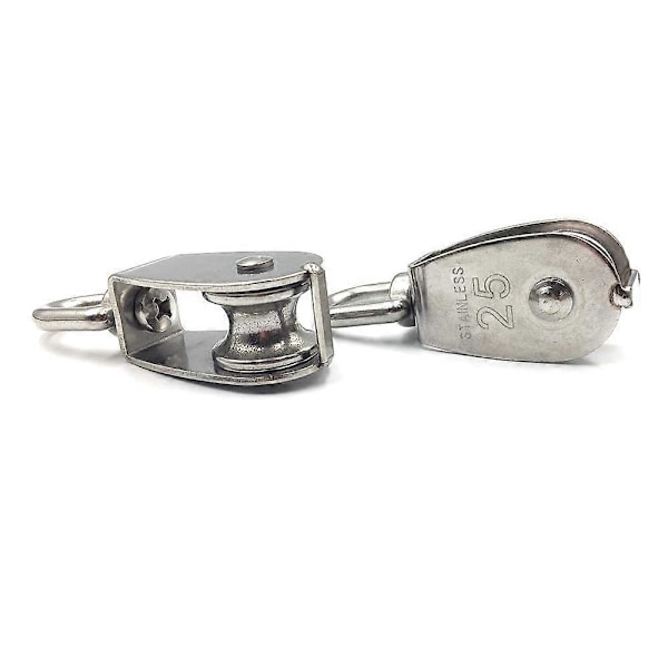2 Stycken 25mm Enkel Hjul Rostfritt Stål Hjul Lyft Hjul Hjulkapacitet 150kg - Silver