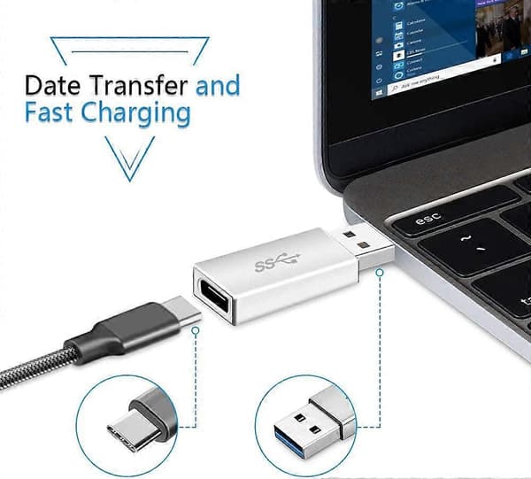 USB 3.0 till USB C Adapter, USB 3.0 Typ C Hona till USB 3.0 A Hane Adapter