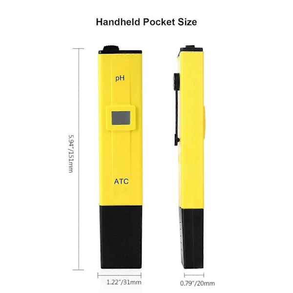 Digital PH-mätare, Professionell pH-testare, Elektrisk Digital Fick-PH-mätare Vattentestare Hydroponisk Penna med LCD-display