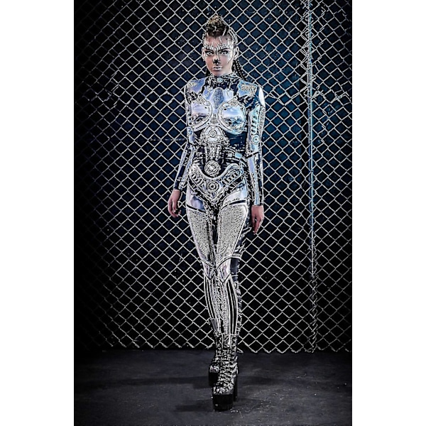 (Newway) Bebetter Cyborgdräkt, Halloweendräkt Dam, Robotdräkt Dam, Halloweenkostym Dam, Kostymer för Kvinnor, Pardräkter, Robot C M