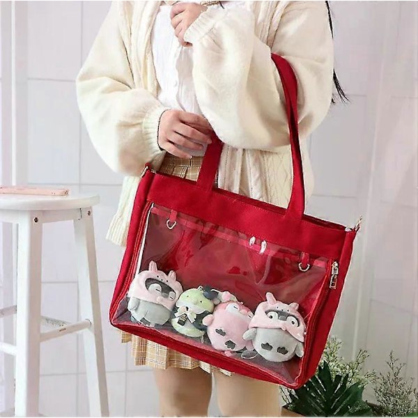 Ny Japansk Kawaii Ita Väska Dam Högstadie- och Gymnasietjejer JK Väska Stor Canvasväska PVC Transparent itabag Axelväska Dam