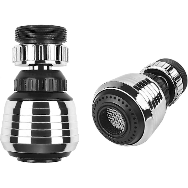 2-pack 360° Roterande Vattenbesparande Kranluftare Diffuser Blandare Munstycksfilter Adapter
