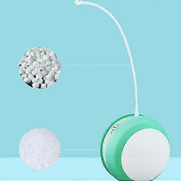 Kattleksak Tumlare Elektrisk Kattleksak med Anti-fall Boll LED Fjäder, Automatisk Rullande Fiskespö Blå