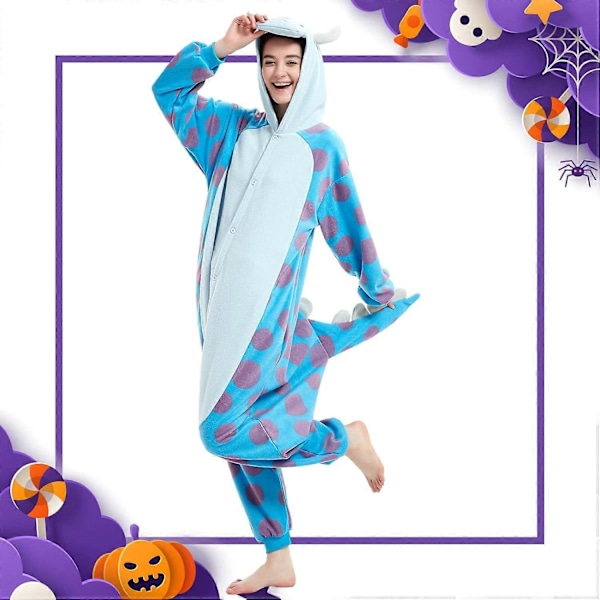 Unisex Vuxen Onesie Pyjamas Djur Heldräkt Halloween Kostym Jul Sovkläder Jumpsuit Sulley Sullivan X-Large