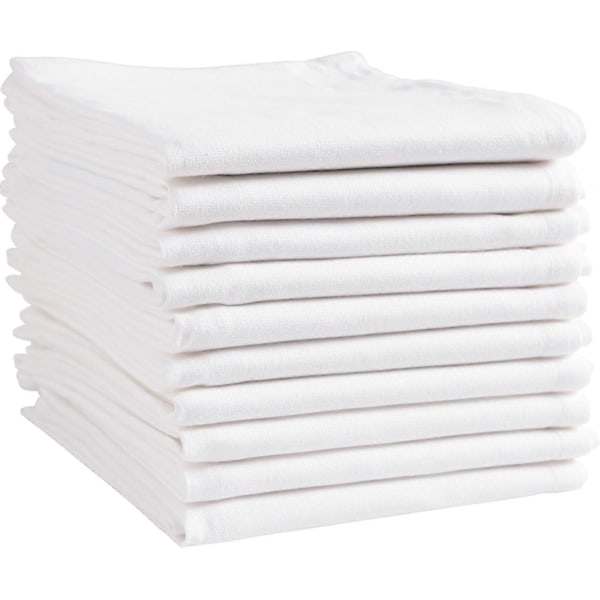 Vita Köksdukar, 10-pack, 100% Bomull - 50 x 76 cm, Mjuka och Funktionella
